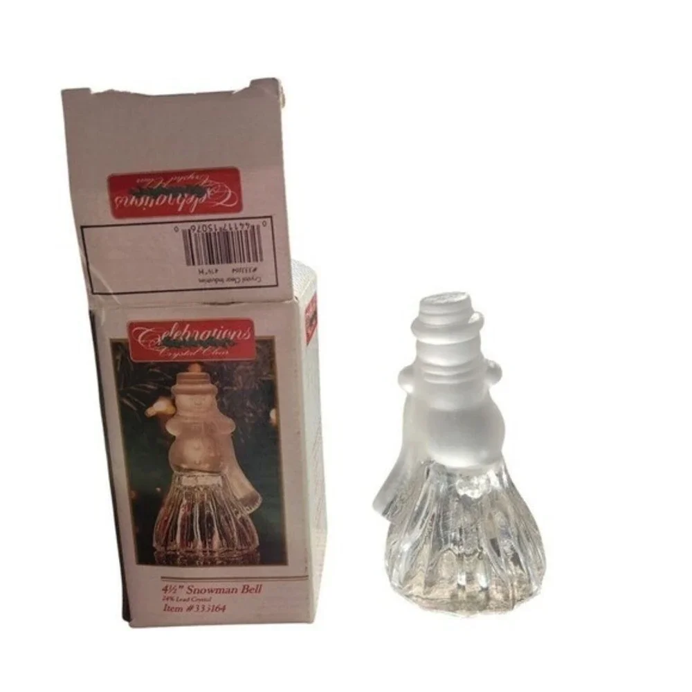 Celebrations Christmas 24% lead Crystal Frosted Snowman Bell 4‎ 1/2